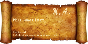 Miu Ametiszt névjegykártya